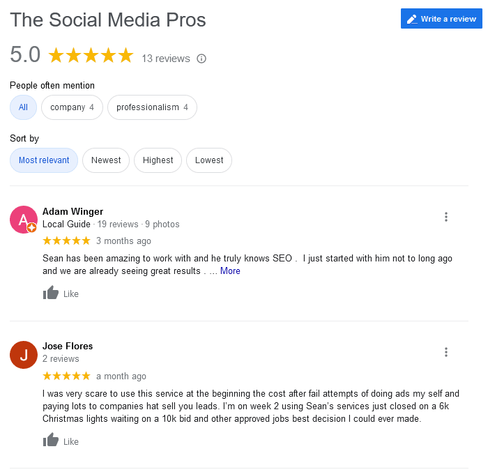 the social media pros review screenshot