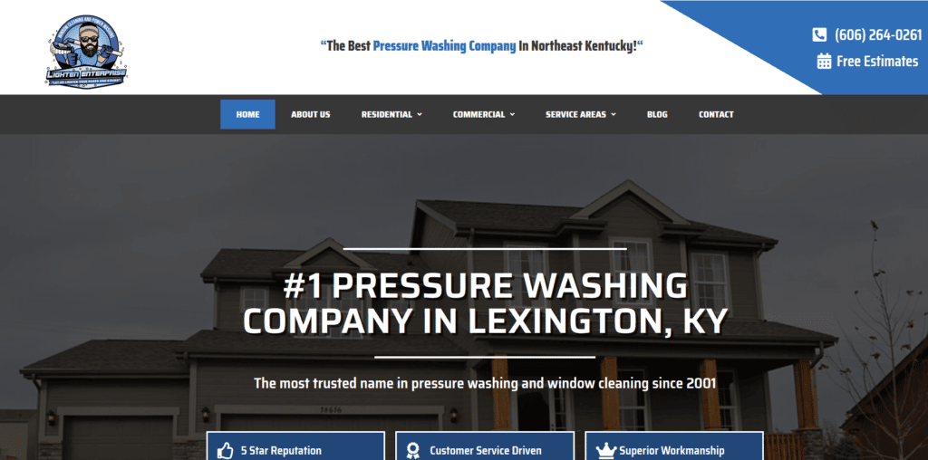 pressure washing website design template 6