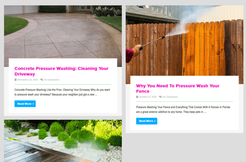 pressure washing website blog sceenshot 1