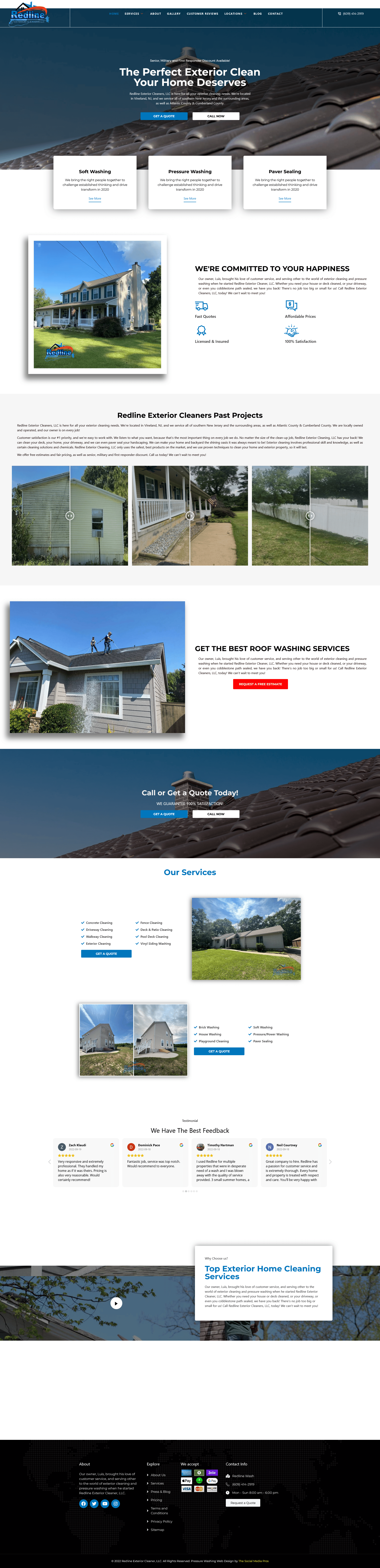 redline exterior cleaners website screen shot