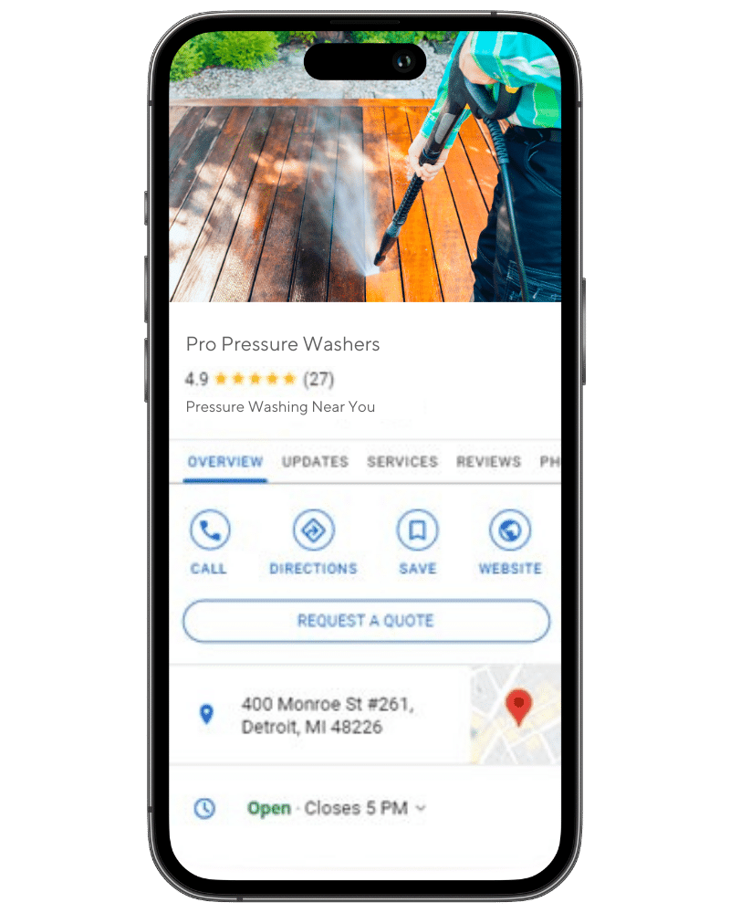 Pressure Washing Google Business