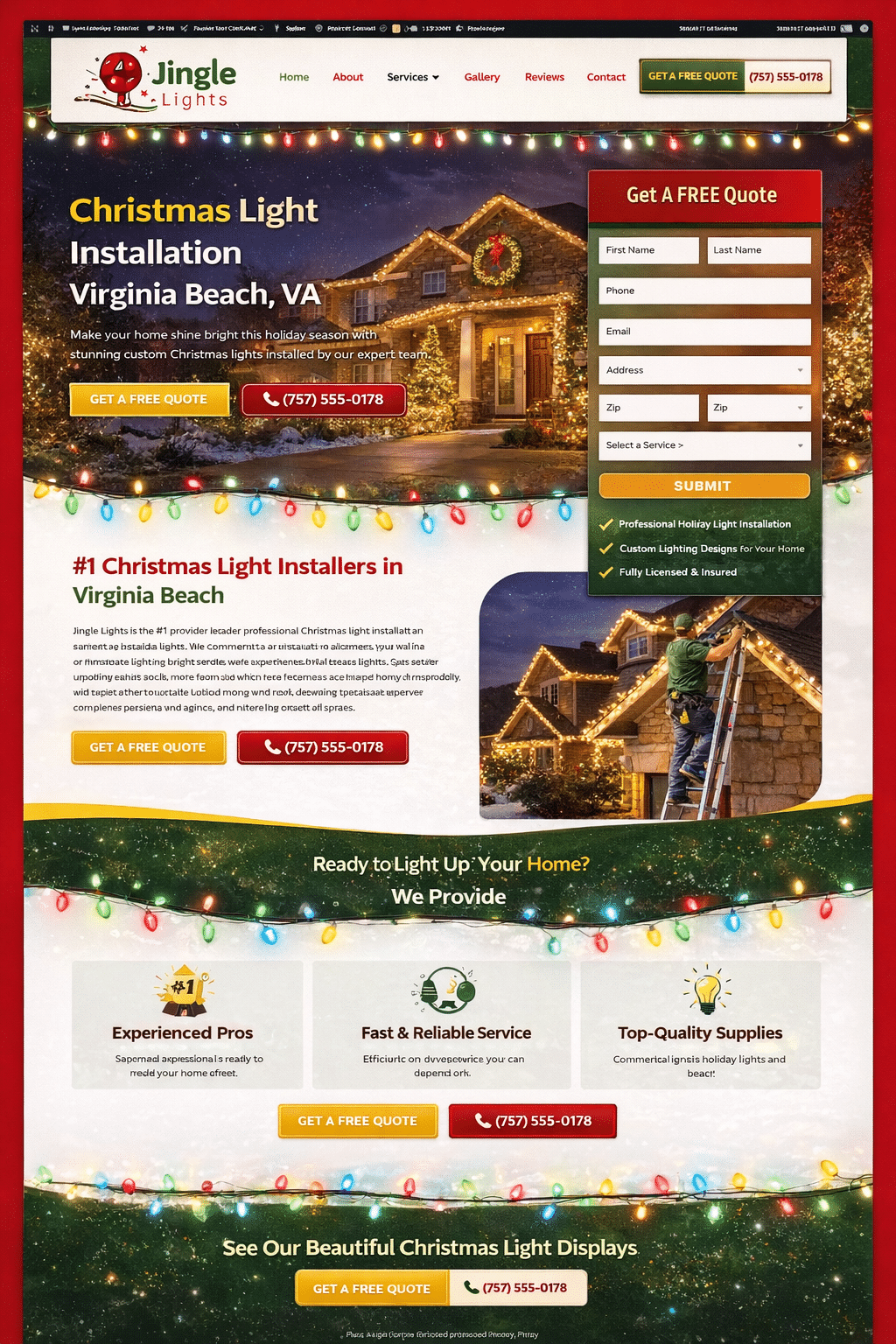 Christmas Light Installation Website Design