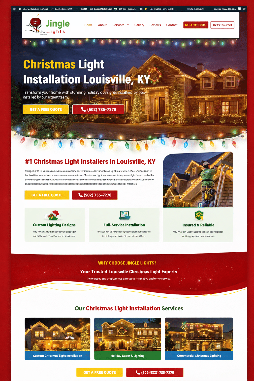 Christmas Light Installation Website Design