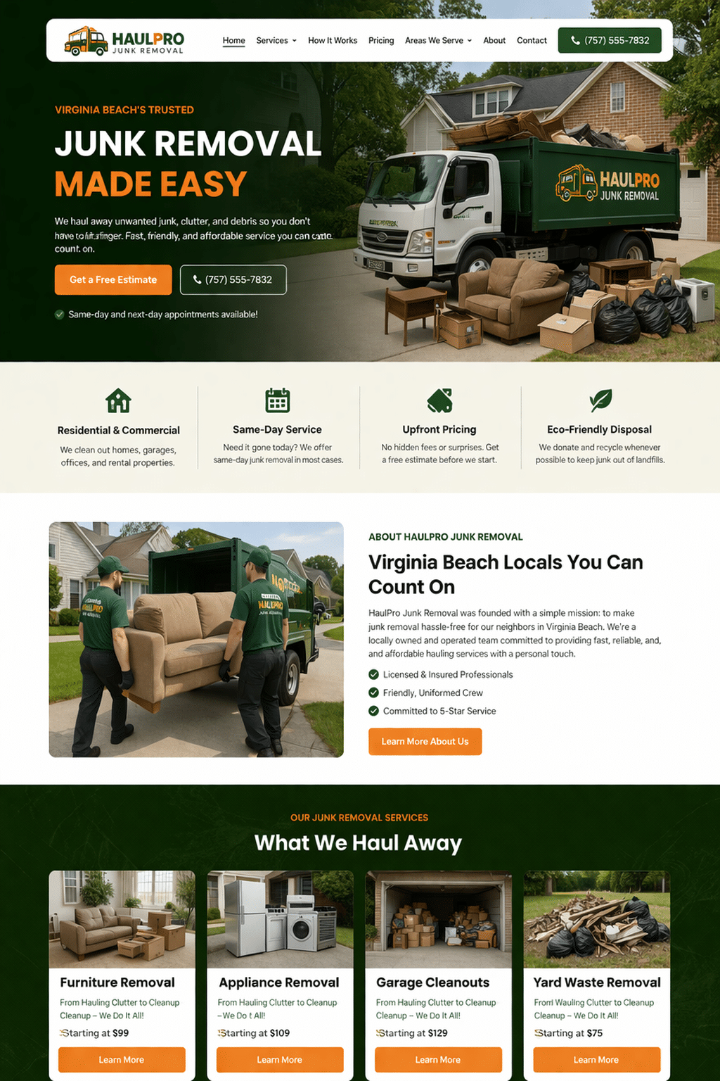 Junk Removal Website Design