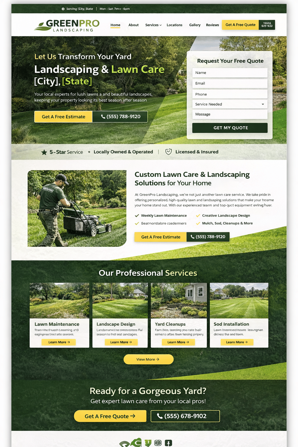 Lawncare and Landscaping Website Design