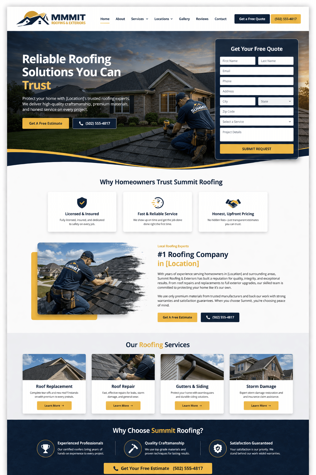 Roofing Website Design
